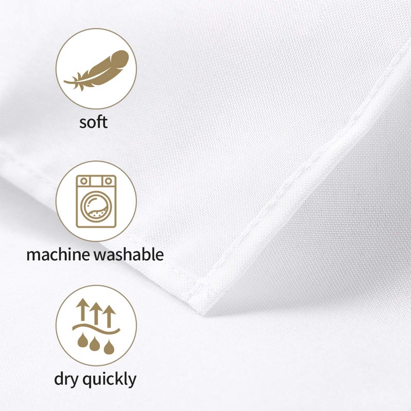 Ascoza 2pack 90x156 Inch White Rectangular Tablecloth 8 Feet Table Cloth in Polyester Fabric for Wedding/Banquet/Restaurant/Parties - Image 3
